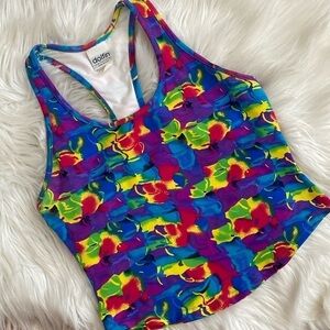 Vintage 90’s multi color crop athletic top